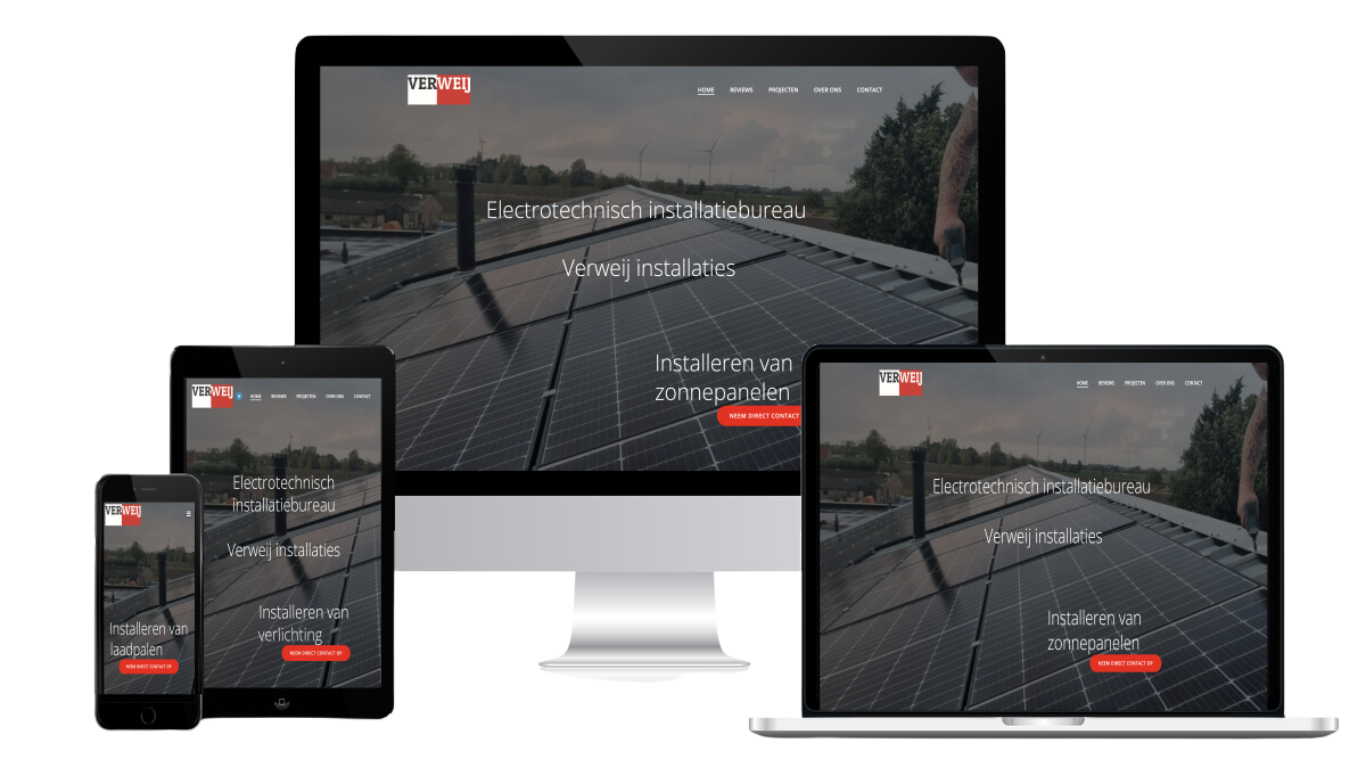 Voorbeeld website Verweij installaties Professioneel webdesign ZZP en MKB